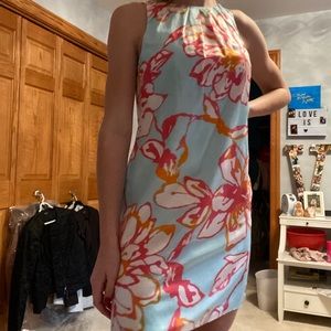 W by Worth multi color floral silk dress